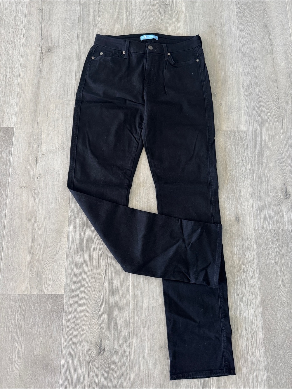 7 For All Mankind Straight Leg Jeans in Black